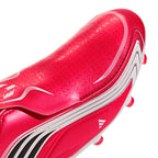 adidas F50 Messi League Laceless Junior FG Firm Ground Soccer Cleats -Lucid Red / Core Black / Pure Ruby