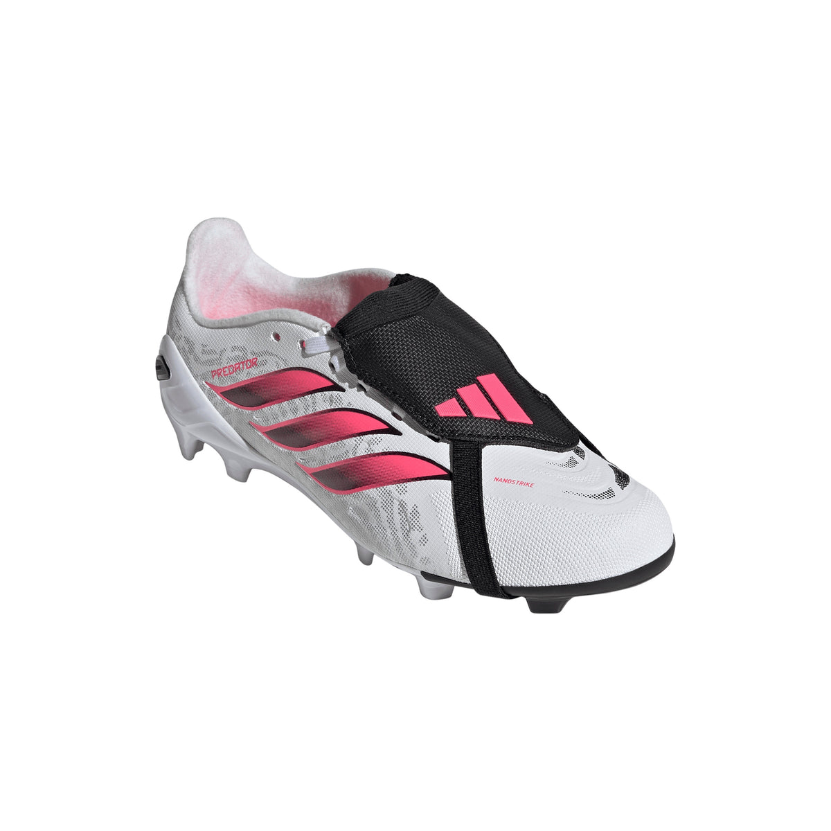adidas Predator League FoldTongue  FT FG Junior Firm Ground Soccer Cleat - Cloud White / Solar Turbo / Core Black