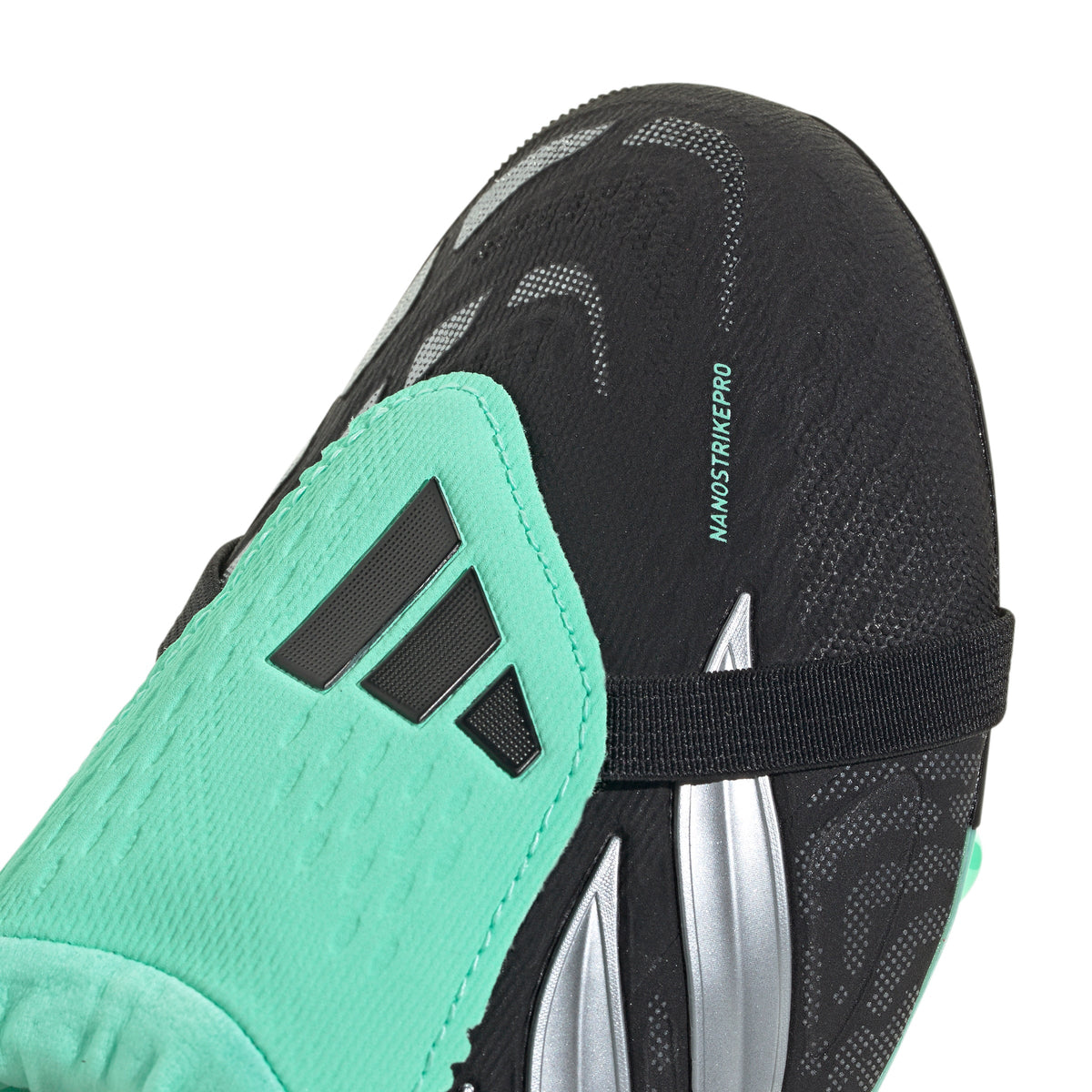 adidas Predator Elite FT FG Junior Fold-Tongue Firm Ground Soccer Cleat-  Core Black / Silver Metallic / Pulse Mint