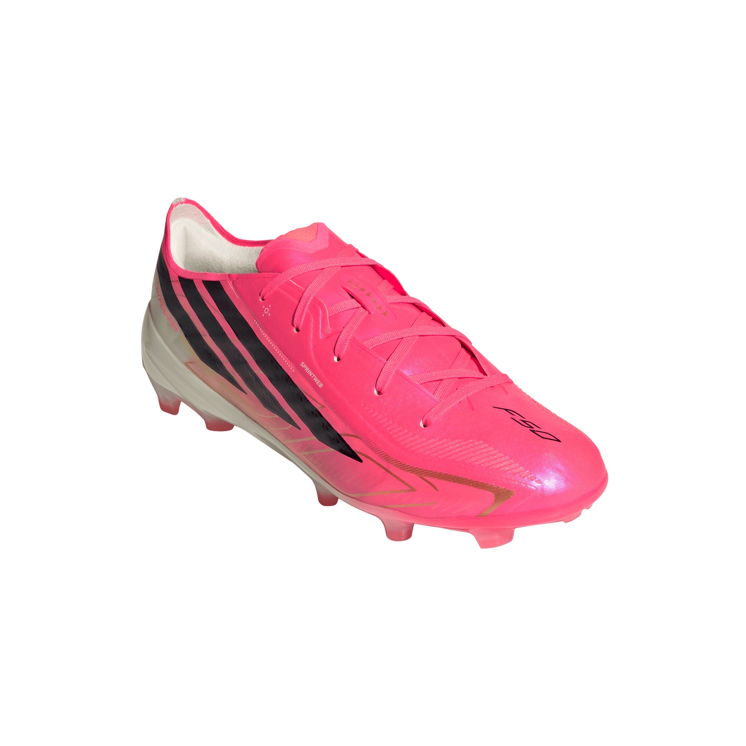 adidas F50 Hyperfast Elite Junior FG Firm Ground Soccer Cleats- Solar Turbo / Core Black / Gold Metallic