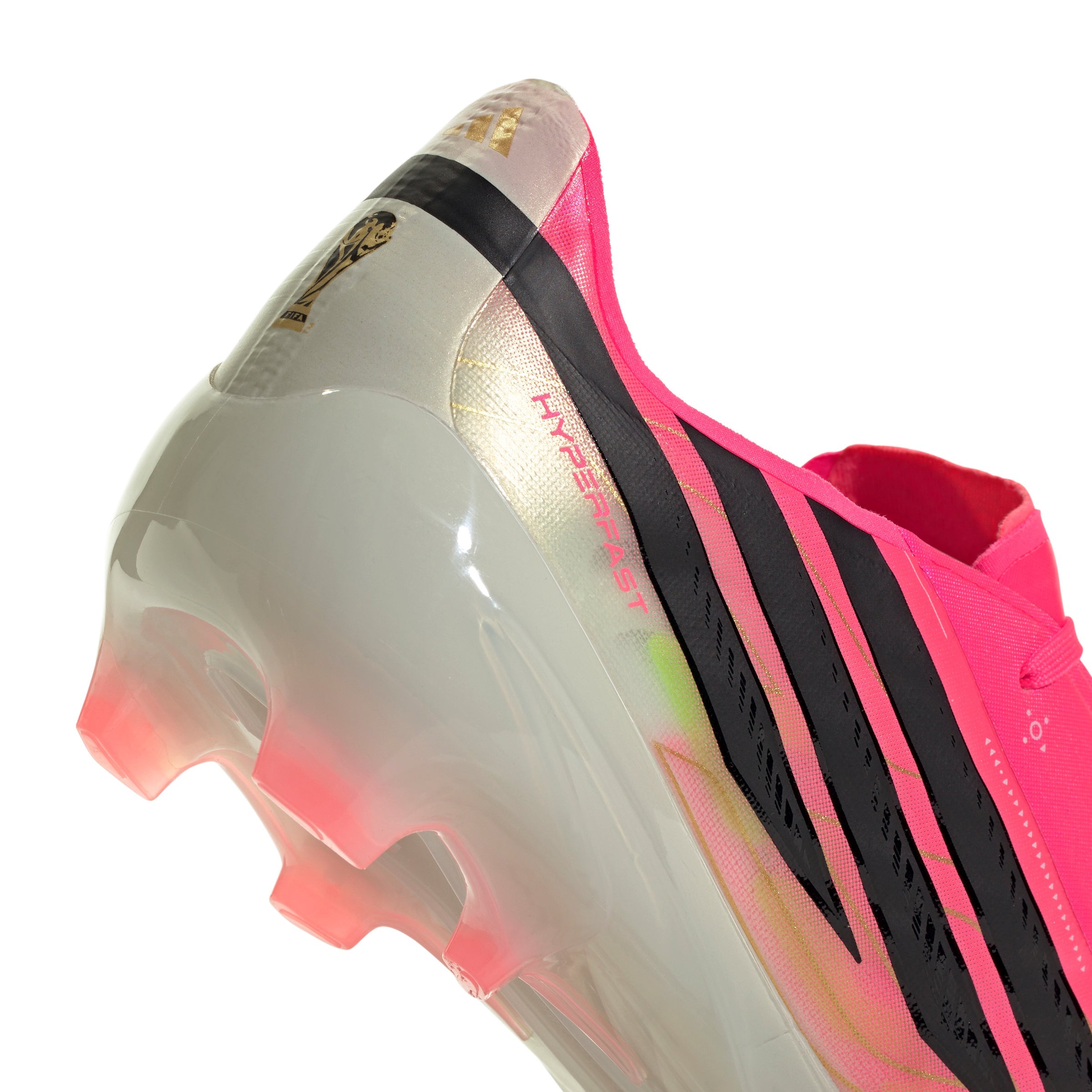 adidas F50 Hyperfast Elite Junior FG Firm Ground Soccer Cleats- Solar Turbo / Core Black / Gold Metallic