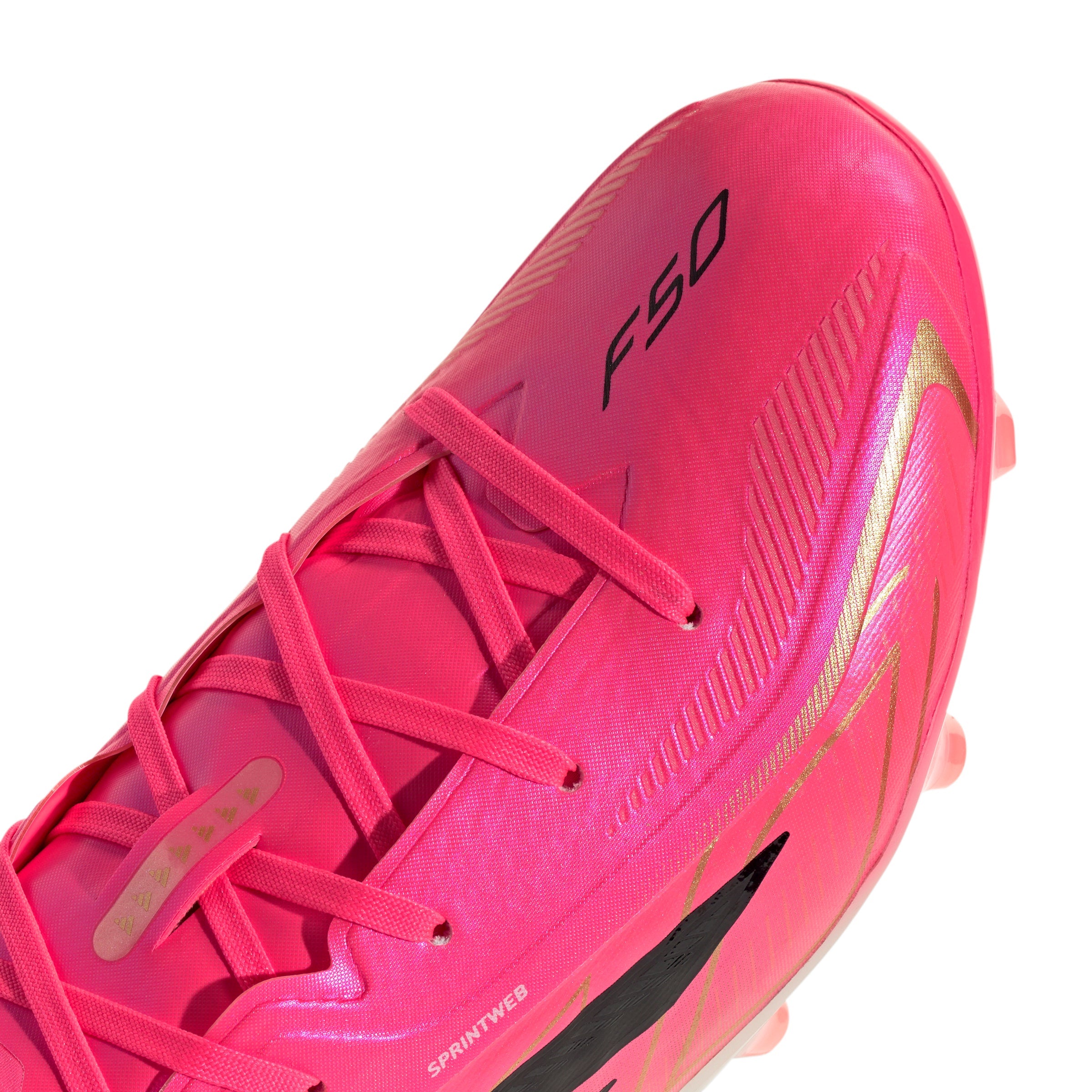 adidas F50 Hyperfast Elite Junior FG Firm Ground Soccer Cleats- Solar Turbo / Core Black / Gold Metallic