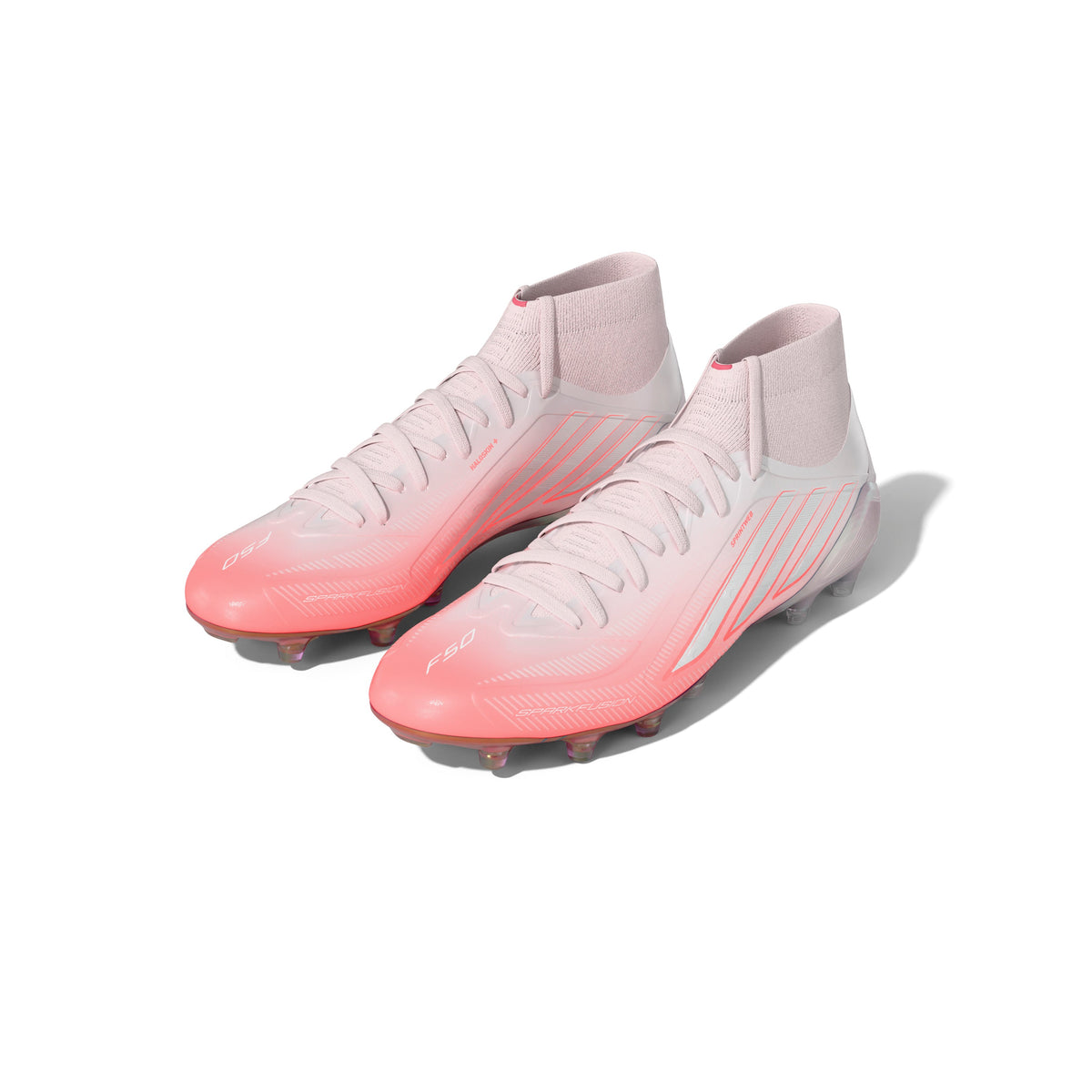 adidas Women’s F50 Sparkfusion Elite Mid FG Firm Ground/Artificial Grass - Solar Turbo / Cloud White / Distilled Pink