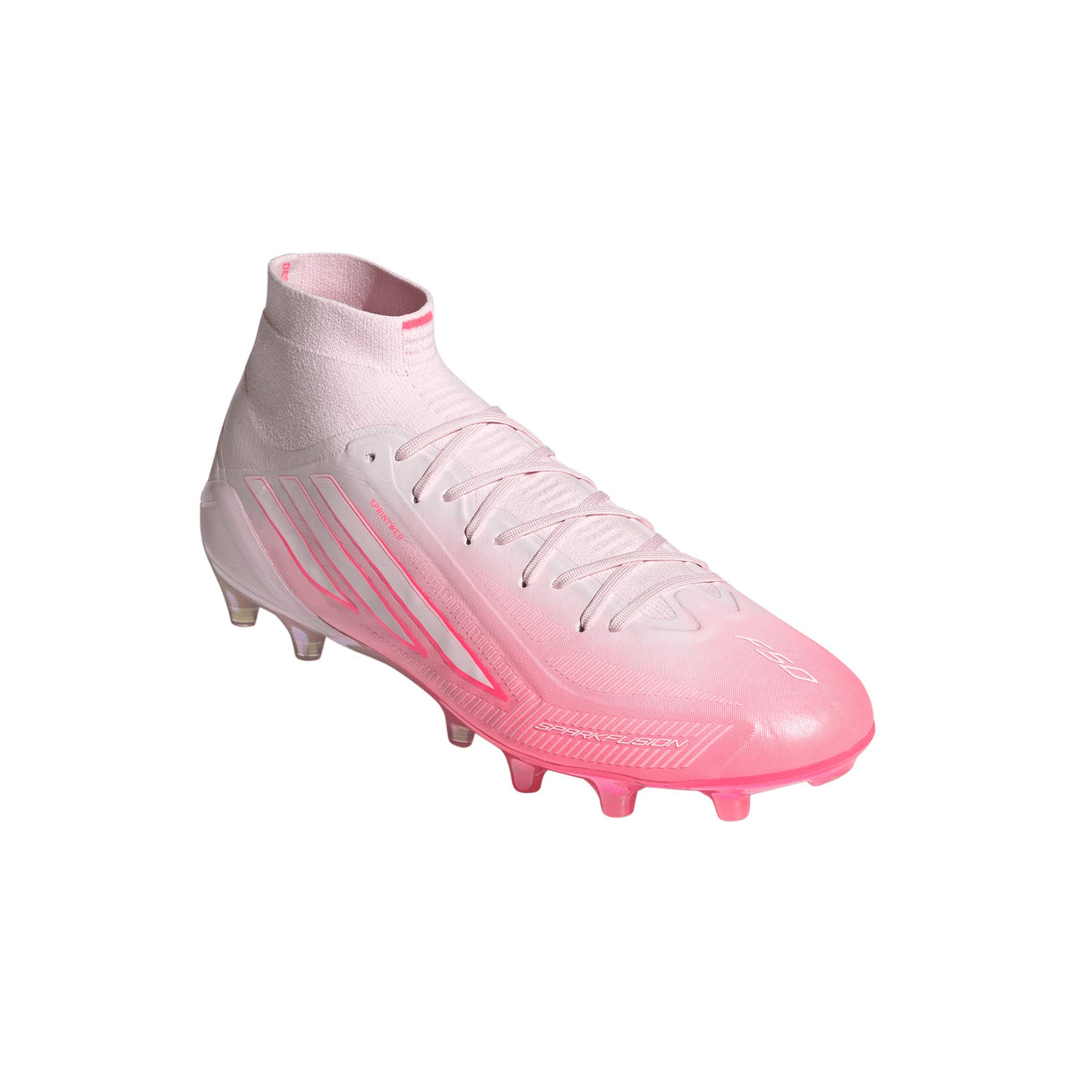 adidas Women’s F50 Sparkfusion Elite Mid FG Firm Ground/Artificial Grass - Solar Turbo / Cloud White / Distilled Pink