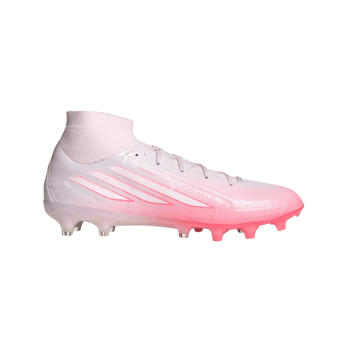 adidas Women’s F50 Sparkfusion Pro Mid FG Firm Ground/Artificial Grass - Solar Turbo / Cloud White / Distilled Pink