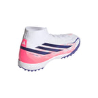 adidas F50 Hyperfast League Mid TF Turf Soccer Cleats - Cloud White / Solar Purple / Solar Turbo