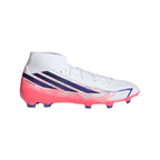 adidas F50 Hyperfast League Mid FG Firm Ground Soccer Cleats - Cloud White / Solar Purple / Solar Turbo