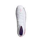adidas F50 Hyperfast League Mid FG Firm Ground Soccer Cleats - Cloud White / Solar Purple / Solar Turbo
