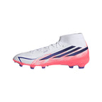 adidas F50 Hyperfast League Mid FG Firm Ground Soccer Cleats - Cloud White / Solar Purple / Solar Turbo