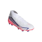 adidas F50 Hyperfast League Mid FG Firm Ground Soccer Cleats - Cloud White / Solar Purple / Solar Turbo