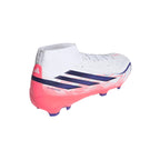 adidas F50 Hyperfast League Mid FG Firm Ground Soccer Cleats - Cloud White / Solar Purple / Solar Turbo