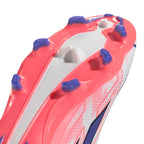 adidas F50 Hyperfast League Mid FG Firm Ground Soccer Cleats - Cloud White / Solar Purple / Solar Turbo