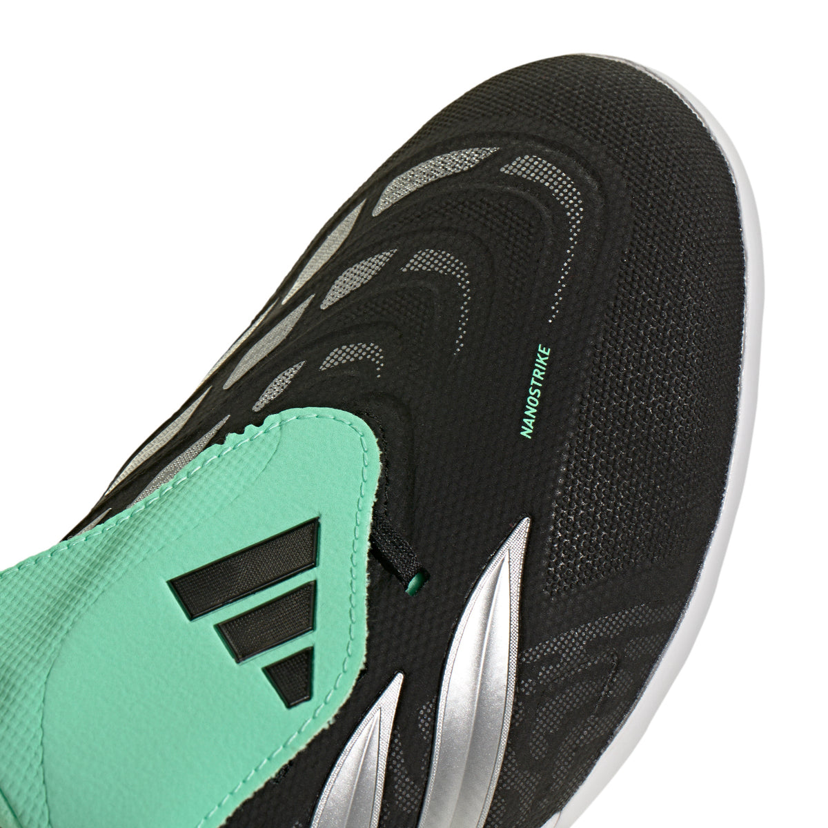 adidas Predator League FoldTongue TF Turf Soccer Cleat - Core Black / Silver Metallic / Pulse Mint