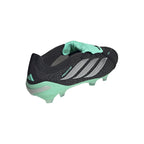 adidas Predator Pro Fold Tongue FT FG Firm Ground Soccer Cleats -Core Black / Silver Metallic / Pulse Mint