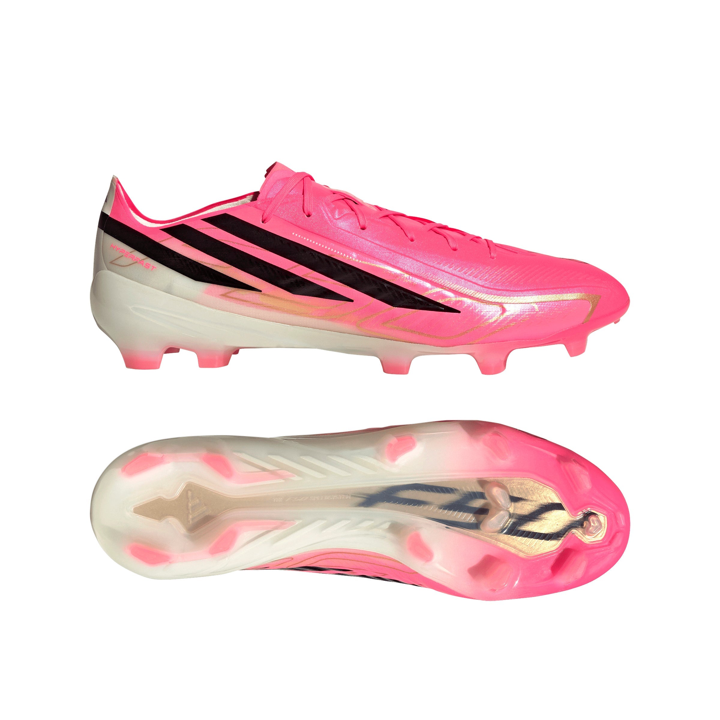 adidas F50 Hyperfast Pro FG Firm Ground Soccer Cleats - Solar Turbo / Core Black / Gold Metallic