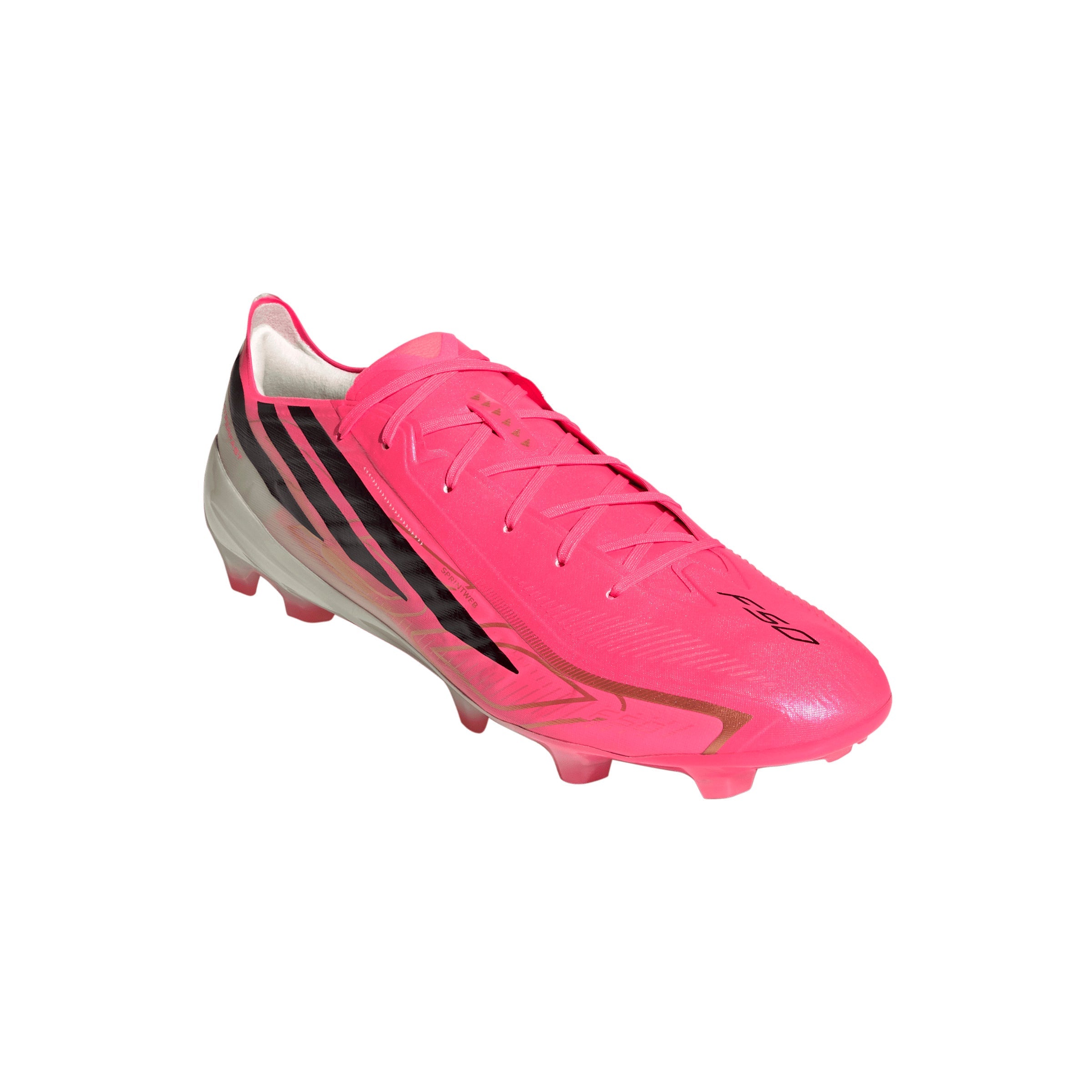 adidas F50 Hyperfast Pro FG Firm Ground Soccer Cleats - Solar Turbo / Core Black / Gold Metallic