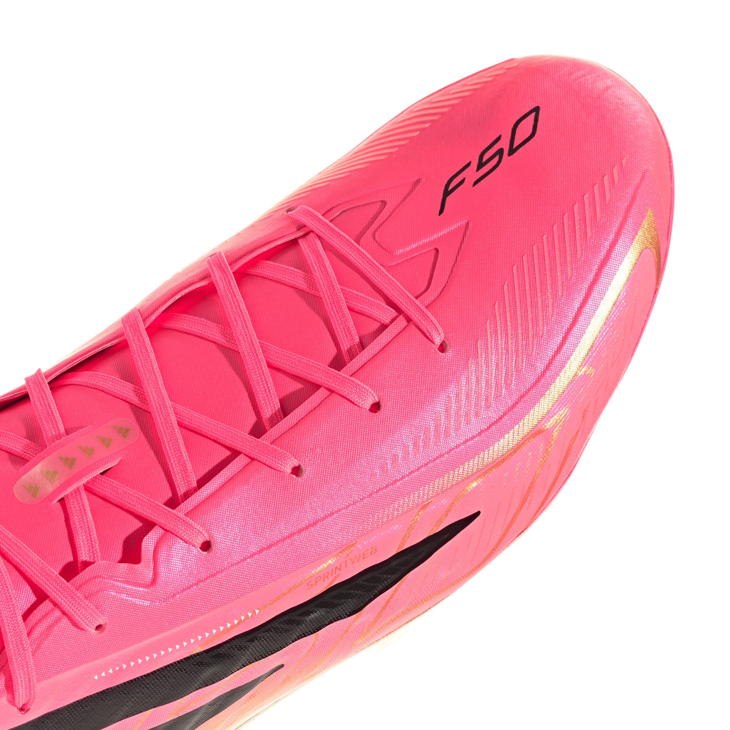 adidas F50 Hyperfast Pro FG Firm Ground Soccer Cleats - Solar Turbo / Core Black / Gold Metallic
