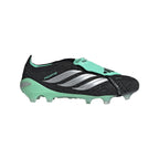adidas Predator Elite FoldTongue FT FG Firm Ground Soccer Cleats- Core Black / Silver Metallic / Pulse Mint