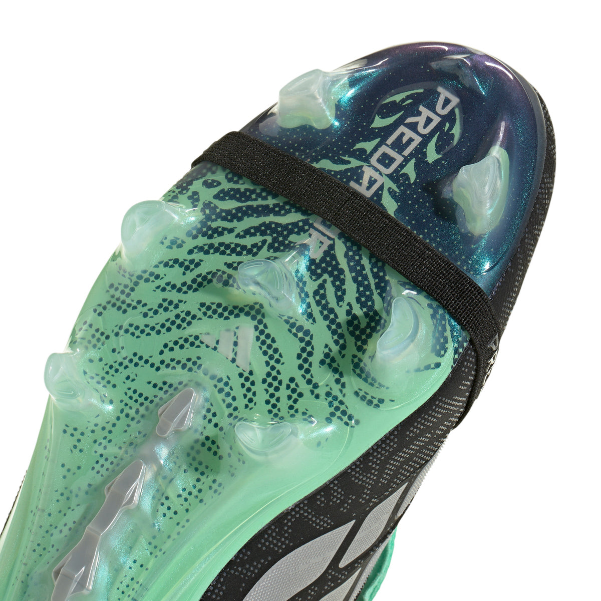 adidas Predator Elite FoldTongue FT FG Firm Ground Soccer Cleats- Core Black / Silver Metallic / Pulse Mint