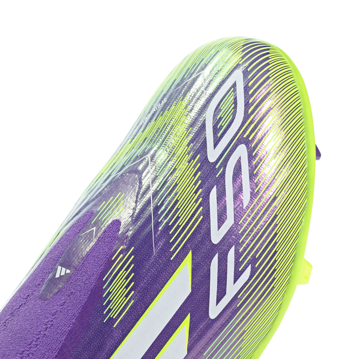 adidas F50 Junior Laceless  League FG Firm Ground Soccer Cleats -Purple Rush / Cloud White / Lucid Lemon
