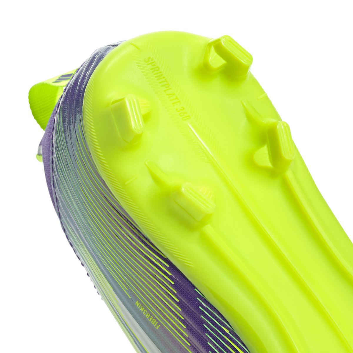 adidas F50 Junior Laceless  League FG Firm Ground Soccer Cleats -Purple Rush / Cloud White / Lucid Lemon