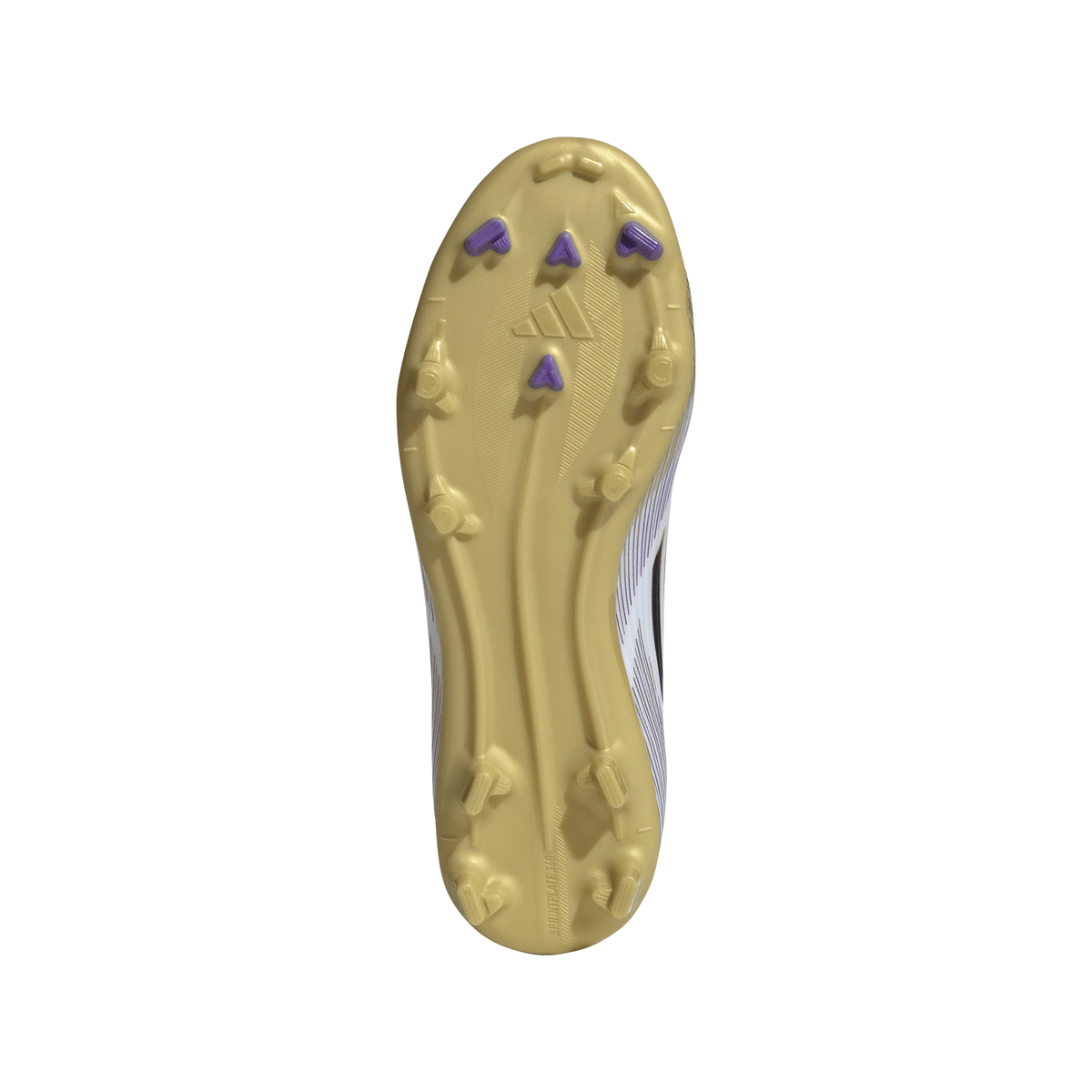 adidas F50 Junior League FG Firm Ground Soccer Cleats -Cloud White / Core Black / Gold Metallic