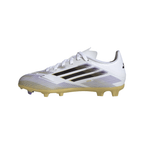 adidas F50 Junior League FG Firm Ground Soccer Cleats -Cloud White / Core Black / Gold Metallic