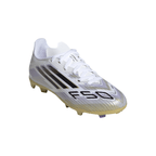 adidas F50 Junior League FG Firm Ground Soccer Cleats -Cloud White / Core Black / Gold Metallic