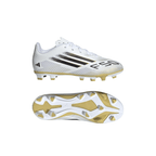 adidas Junior F50 Club FG Firm Ground Soccer Cleats-Cloud White/Core Black/Gold Metallic
