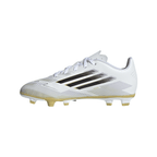 adidas Junior F50 Club FG Firm Ground Soccer Cleats-Cloud White/Core Black/Gold Metallic