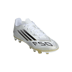 adidas Junior F50 Club FG Firm Ground Soccer Cleats-Cloud White/Core Black/Gold Metallic