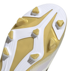 adidas Junior F50 Club FG Firm Ground Soccer Cleats-Cloud White/Core Black/Gold Metallic