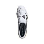 adidas Predator Elite FoldTongue FT FG Firm Ground Soccer Cleats- Cloud White /Core Black/Gold Metallic