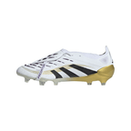 adidas Predator Elite FoldTongue FT FG Firm Ground Soccer Cleats- Cloud White /Core Black/Gold Metallic