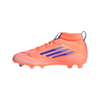 adidas F50 League Mid Junior FG/AG Firm/Artificial-Ground Soccer Cleats- Beam Orange / Lucid Blue / Cloud White