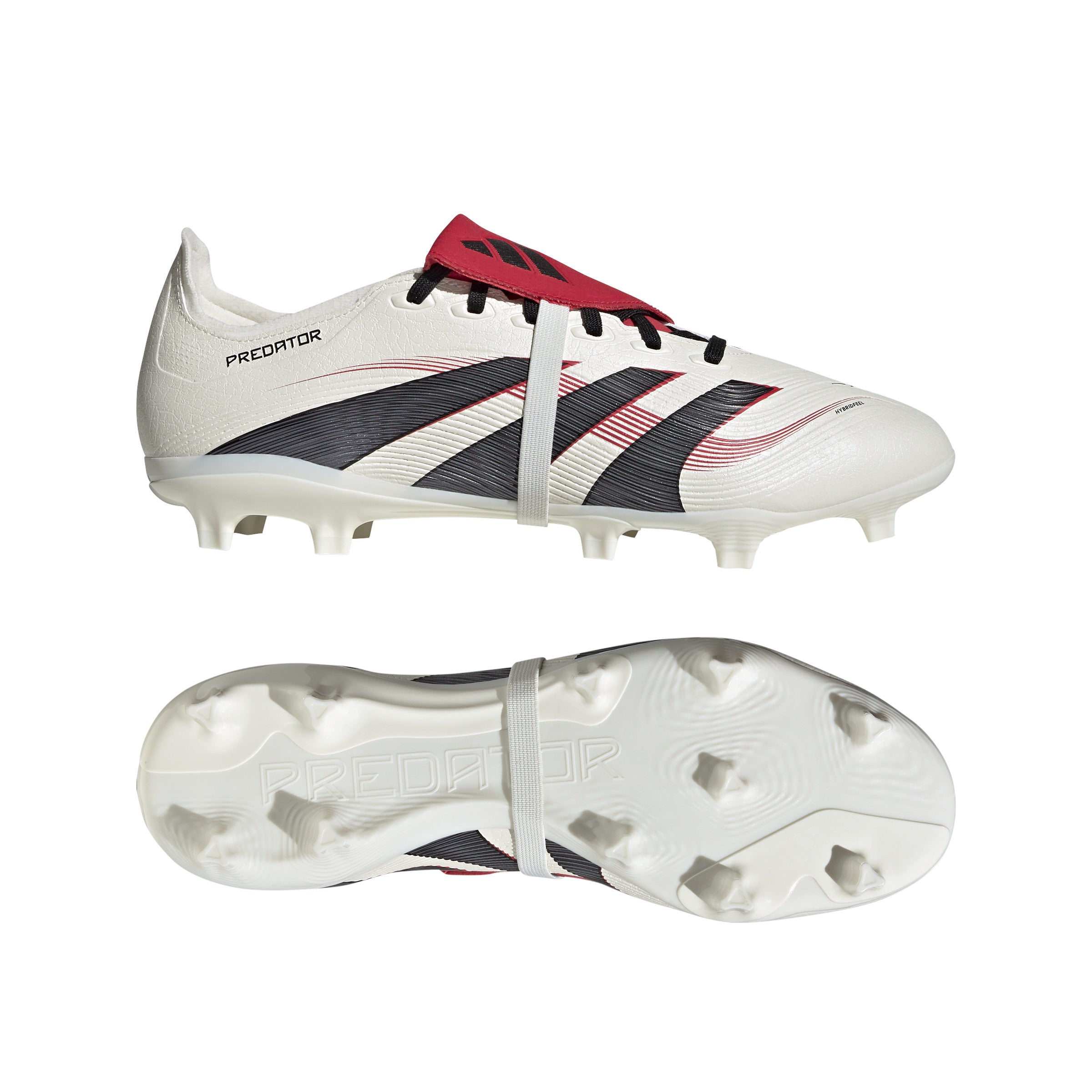 adidas Predator League FT FG Firm Ground Soccer Cleat - Off White/ Core Black/ Pure Ruby