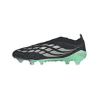 adidas Predator Elite Laceless FG Firm Ground Soccer Cleats -Core Black / Silver Metallic / Pulse Mint