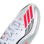 adidas Messi F50 League Junior TF Turf Soccer Cleats -Cloud White / Lucid Red / Silver Metallic