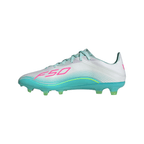 adidas Messi F50 Pro FG Firm Ground Soccer Cleats-Cloud White / Lucid Pink / Flash Aqua