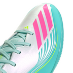 adidas F50 League Messi TF Turf Soccer Cleats-Cloud White / Lucid Pink / Flash Aqua