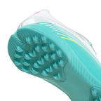 adidas F50 League Messi TF Turf Soccer Cleats-Cloud White / Lucid Pink / Flash Aqua