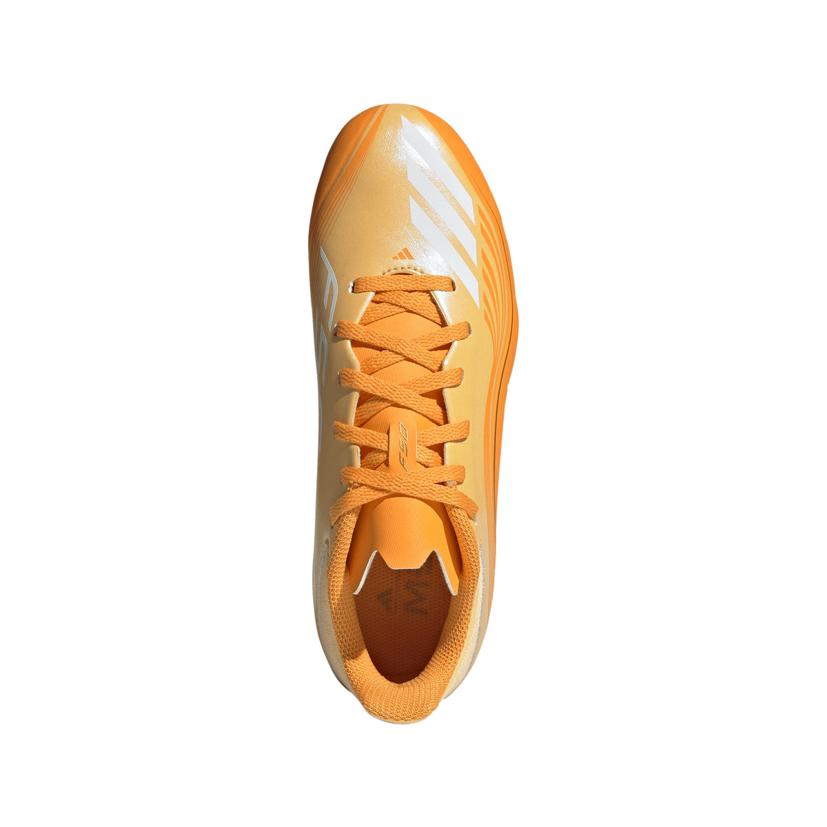 adidas Messi F50 League Junior FG Firm Ground Soccer Cleats -Ice Tangerine / Gold Metallic / Pure Tangerine
