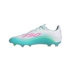 adidas Messi F50 League FG Firm Ground Soccer Cleats-  Cloud White / Lucid Pink / Flash Aqua