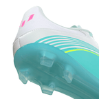 adidas Messi F50 League FG Firm Ground Soccer Cleats-  Cloud White / Lucid Pink / Flash Aqua