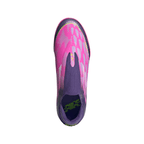adidas F50 League Laceless Lamine Yamal TF Turf Soccer Cleats- Purple / Cloud White / Lucid Lemon