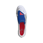 adidas Predator Jude Bellingham Pro FoldTongue FG Firm Ground Soccer Cleats- Cloud White / Zero Metalic / Royal Blue