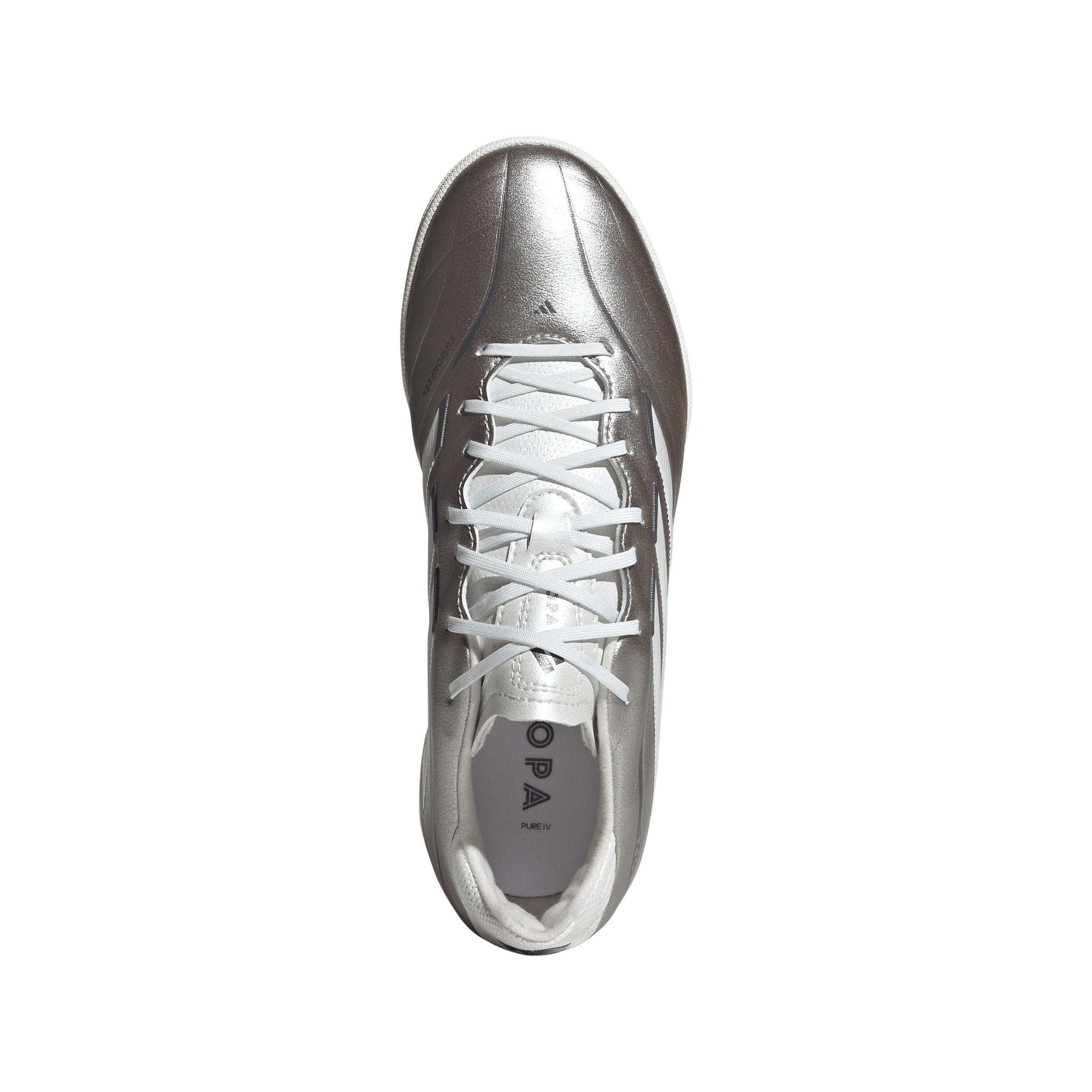 adidas Copa Pure IV League Junior TF Turf Soccer Cleats-Taupe Metallic/ Zero Metallic / Night Metallic