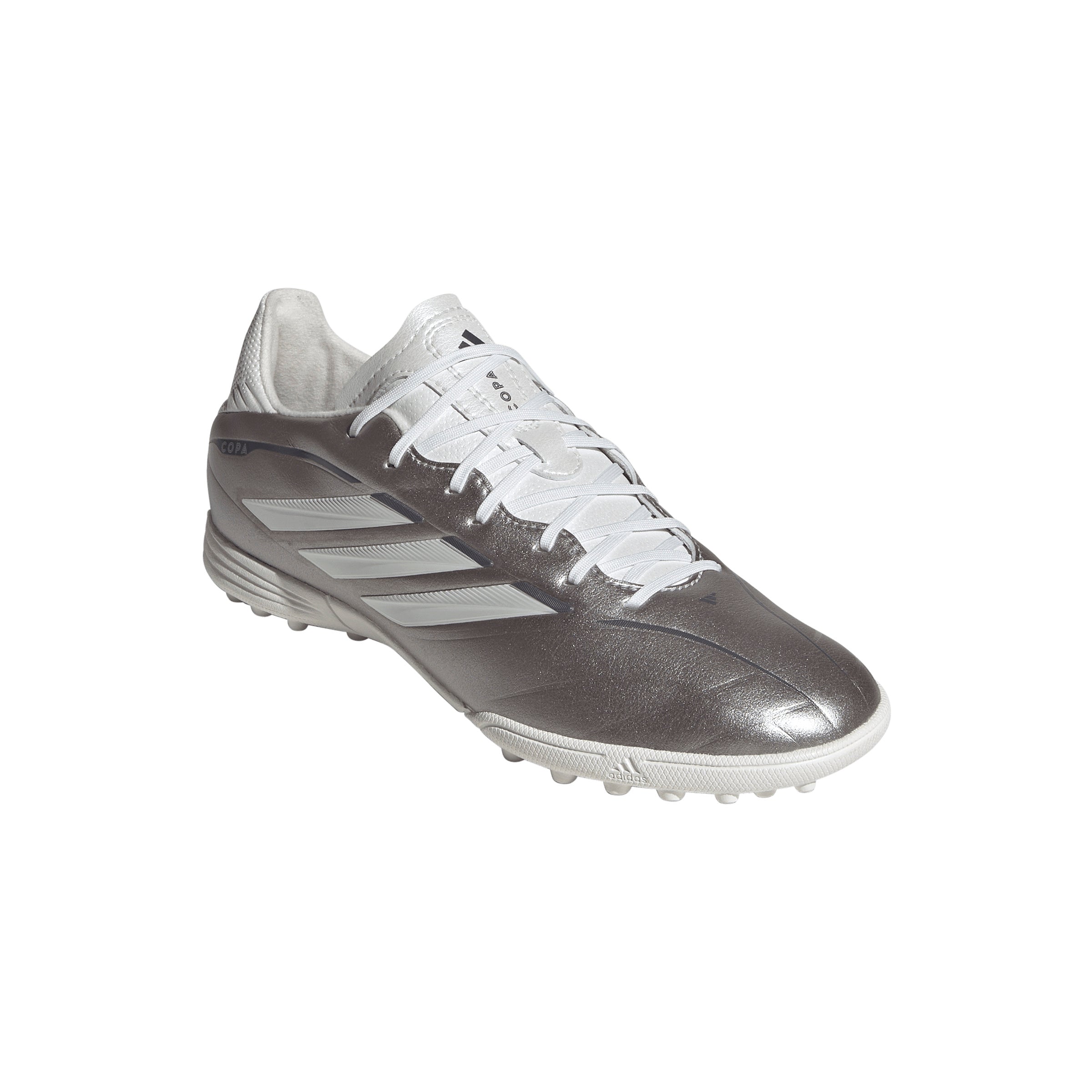 adidas Copa Pure IV League Junior TF Turf Soccer Cleats-Taupe Metallic/ Zero Metallic / Night Metallic