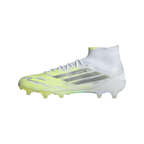 adidas Women’s F50 Sparkfusion Elite Mid FG Firm Ground/Artificial Grass - Cloud White / Iron Metallic / Hi-Res Yellow
