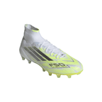 adidas Women’s F50 Sparkfusion Elite Mid FG Firm Ground/Artificial Grass - Cloud White / Iron Metallic / Hi-Res Yellow
